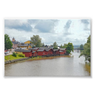 Red Storehouses, Porvoo, Finland Photo Print