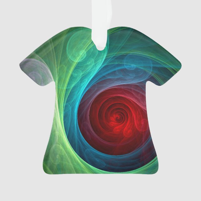 Red Storm Abstract Art Acrylic Shirt Ornament (Front)