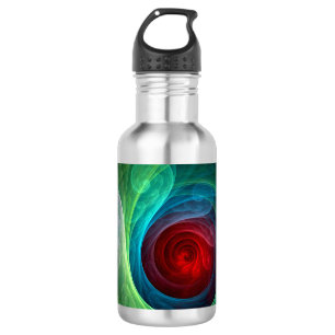 Red Storm Abstract Art Bottle