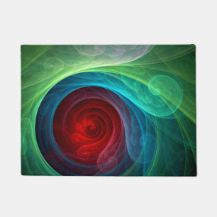 Red Storm Abstract Art Doormat