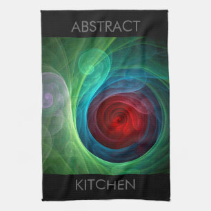 Red Storm Abstract Art Kitchen Towel