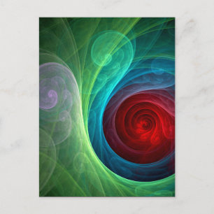Red Storm Abstract Art Postcard
