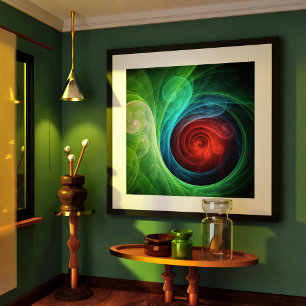 Red Storm Abstract Art Print