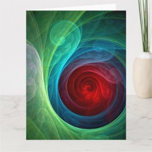 Red Storm Abstract Art Thank You Card