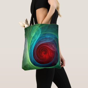 Red Storm Abstract Art Tote Bag
