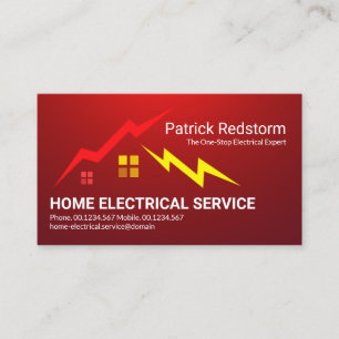 Red Storm Electric Lightning Strike Electrician Business Card