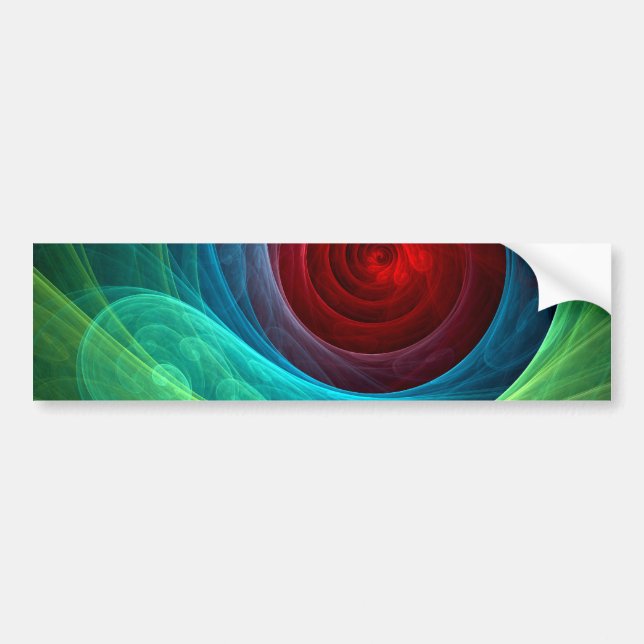 Red Storm Floral Modern Abstract Art Color Pattern Bumper Sticker (Front)