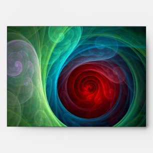 Red Storm Floral Modern Abstract Art Color Pattern Envelope