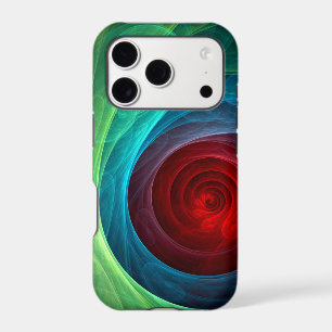 Red Storm Floral Modern Abstract Art Colour Patter