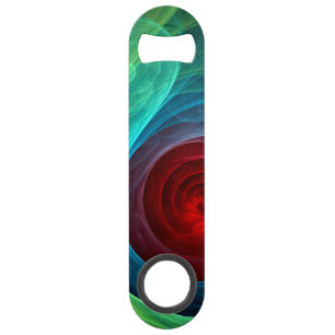 Red Storm Floral Modern Abstract Art Colour Patter
