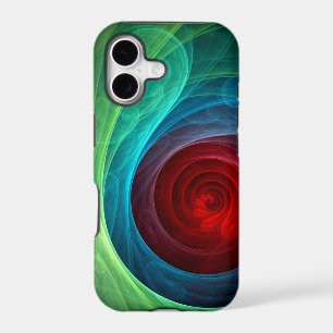 Red Storm Floral Modern Abstract Art Colour Patter