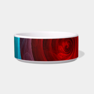 Red Storm Floral Modern Abstract Art Colour Patter Bowl