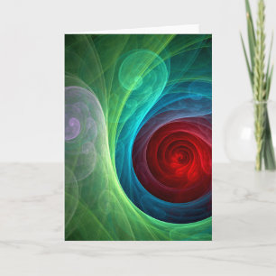 Red Storm Floral Modern Abstract Art Colour Patter Card