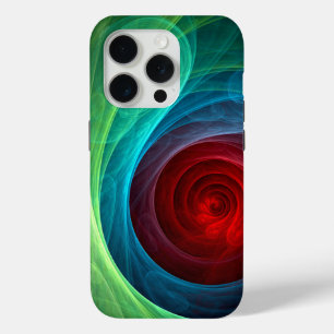 Red Storm Floral Modern Abstract Art Colour Patter iPhone 15 Pro Case