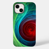 Red Storm Floral Modern Abstract Art Colour Patter