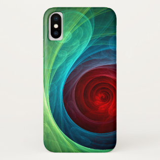 Red Storm Floral Modern Abstract Art Colour Patter iPhone X Case