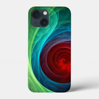 Red Storm Floral Modern Abstract Art Colour Patter iPhone 13 Mini Case