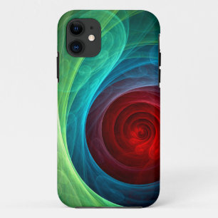 Red Storm Floral Modern Abstract Art Colour Patter iPhone 11 Case