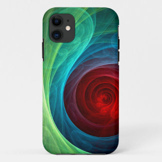 Red Storm Floral Modern Abstract Art Colour Patter iPhone 11 Case