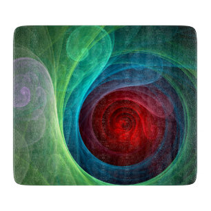 Red Storm Floral Modern Abstract Art Colour Patter Cutting Board