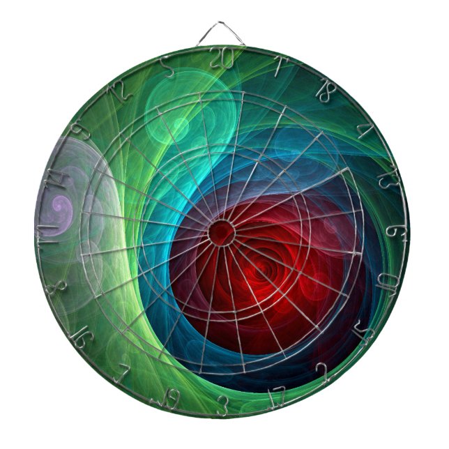 Red Storm Floral Modern Abstract Art Colour Patter Dartboard (Front)