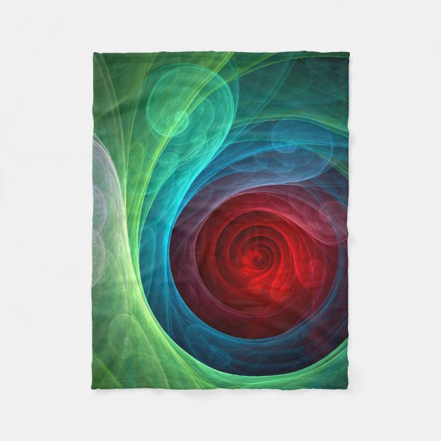 Red Storm Floral Modern Abstract Art Colour Patter Fleece Blanket (Front)