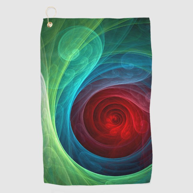 Red Storm Floral Modern Abstract Art Colour Patter Golf Towel (Front)