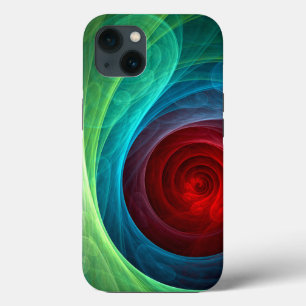 Red Storm Floral Modern Abstract Art Colour Patter iPhone Case