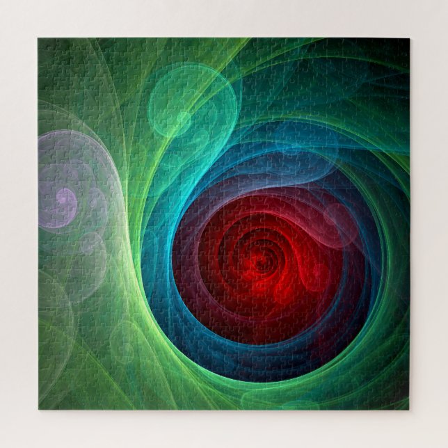 Red Storm Floral Modern Abstract Art Colour Patter Jigsaw Puzzle (Vertical)