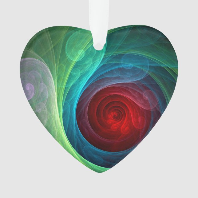 Red Storm Floral Modern Abstract Art Colour Patter Ornament (Front)