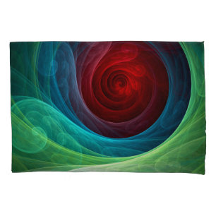 Red Storm Floral Modern Abstract Art Colour Patter Pillowcase