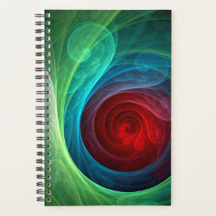 Red Storm Floral Modern Abstract Art Colour Patter Planner