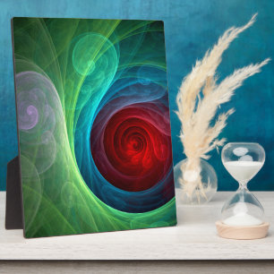 Red Storm Floral Modern Abstract Art Colour Patter Plaque