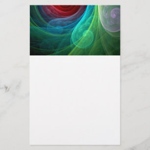 Red Storm Floral Modern Abstract Art Colour Patter Stationery