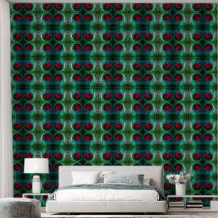 Red Storm Floral Modern Abstract Art Colour Patter Wallpaper