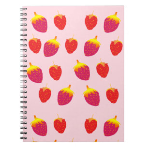 Red Straberries Spiral  Notebook