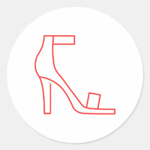 Red Strap Shoe Classic Round Sticker