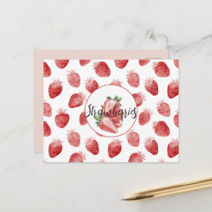Red Strawberries Fruit   Postcard