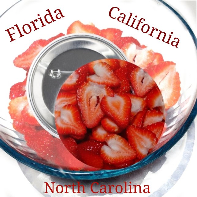 Red Strawberries Heart-shape Slices Photographic  6 Cm Round Badge (Creator Uploaded)