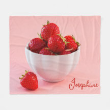 Red Strawberries In A Bowl Pink Photo With Name