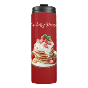 Red Strawberries Pancakes Thermal Tumbler
