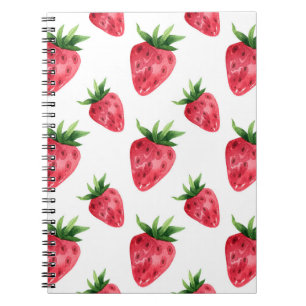 Red Strawberries Pattern Notebook