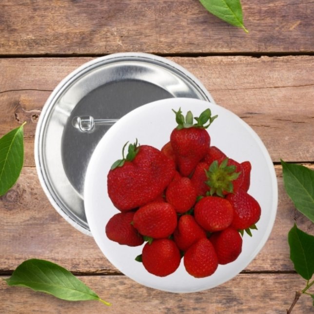 Red Strawberries Photographic  6 Cm Round Badge (Creator Uploaded)