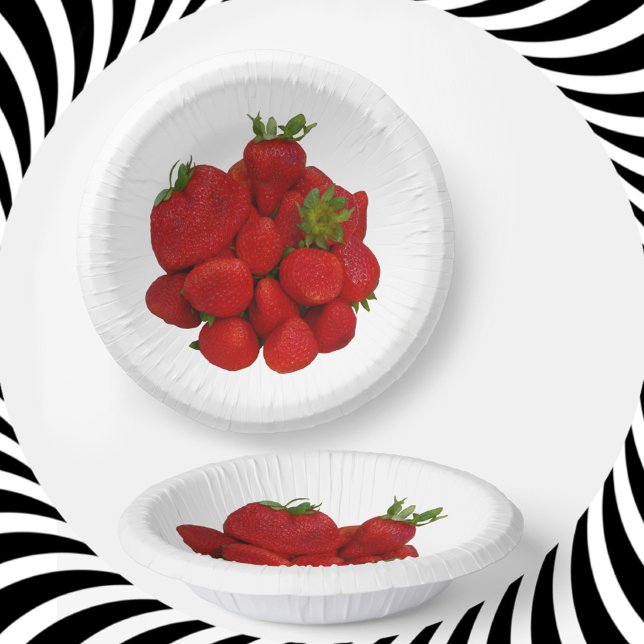 Red Strawberries Photographic  Paper Plate (Creator Uploaded)