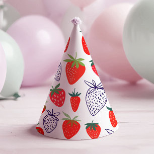 Red Strawberry Berry Birthday Party Hat
