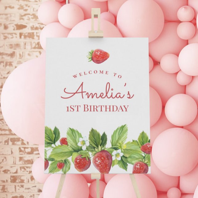 Red Strawberry Berry Sweet Welcome Sign (Creator Uploaded)