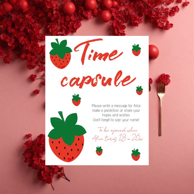 Red Strawberry Birthday Time Capsule Poster (Creator Uploaded)