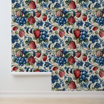 Red Strawberry & Blue Blueberry Farm Style 