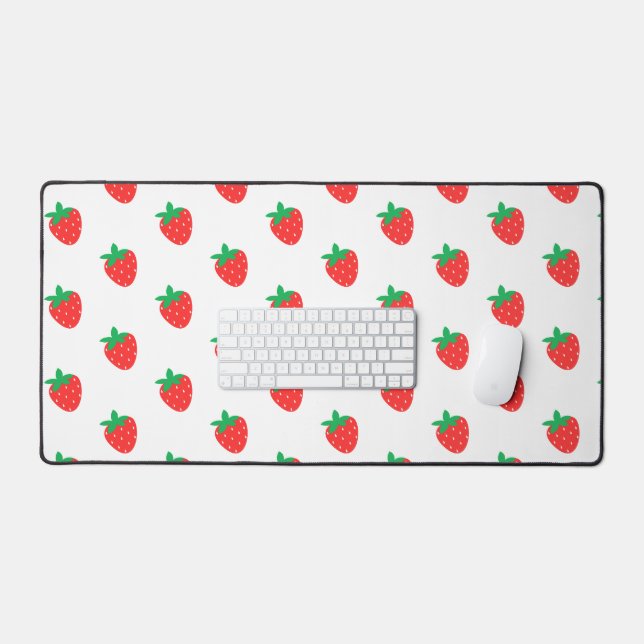 Red Strawberry Desk Mat (Keyboard & Mouse)