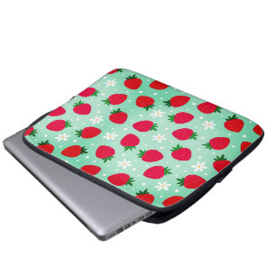 Red Strawberry flowers Birthday Party for her Laptop Sleeve